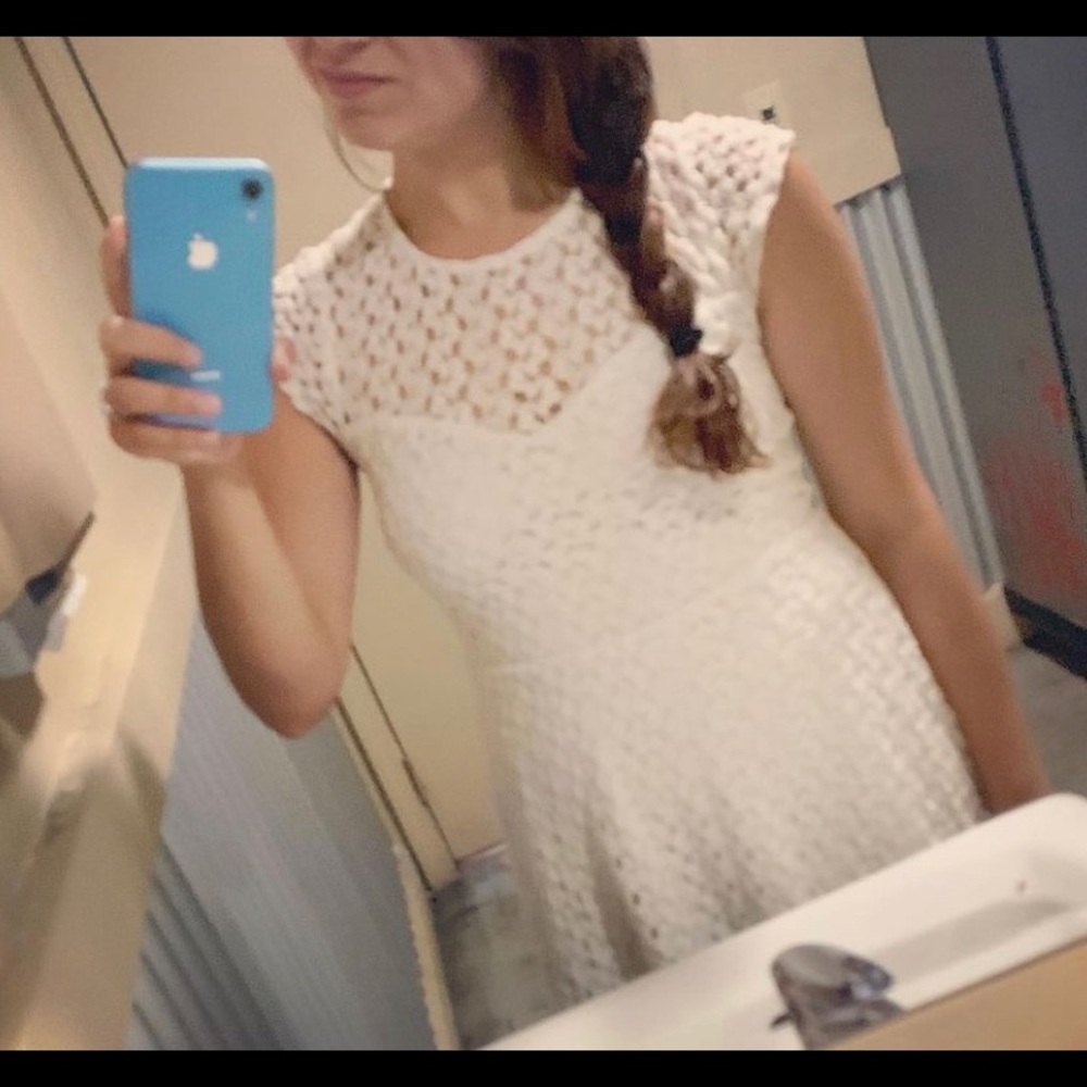 White lace knit dress small, donating 9/14